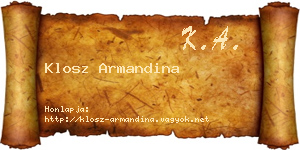 Klosz Armandina névjegykártya